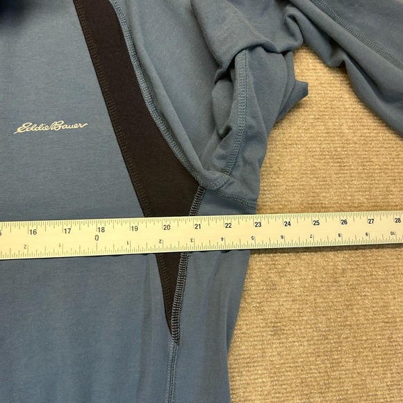 Eddie Bauer Travex 1/4 Zip Pullover Men's XL Active Fit Blue Mock Stretch Cotton - Picture 7 of 12